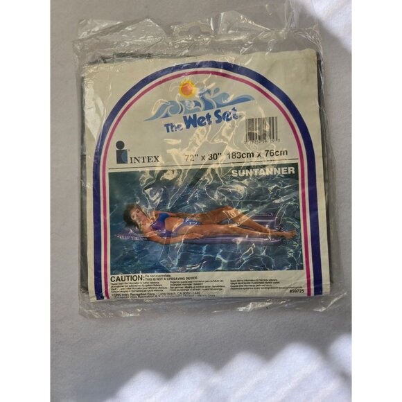 Intex Vintage 1990 The Wet Set Suntanner Vinyl Inflatable Pool Lounge Chair Gray - Picture 3 of 3